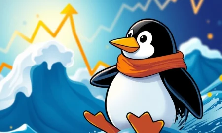 PENGU cryptocurrency dramatic price surge analysis with market volatility charts