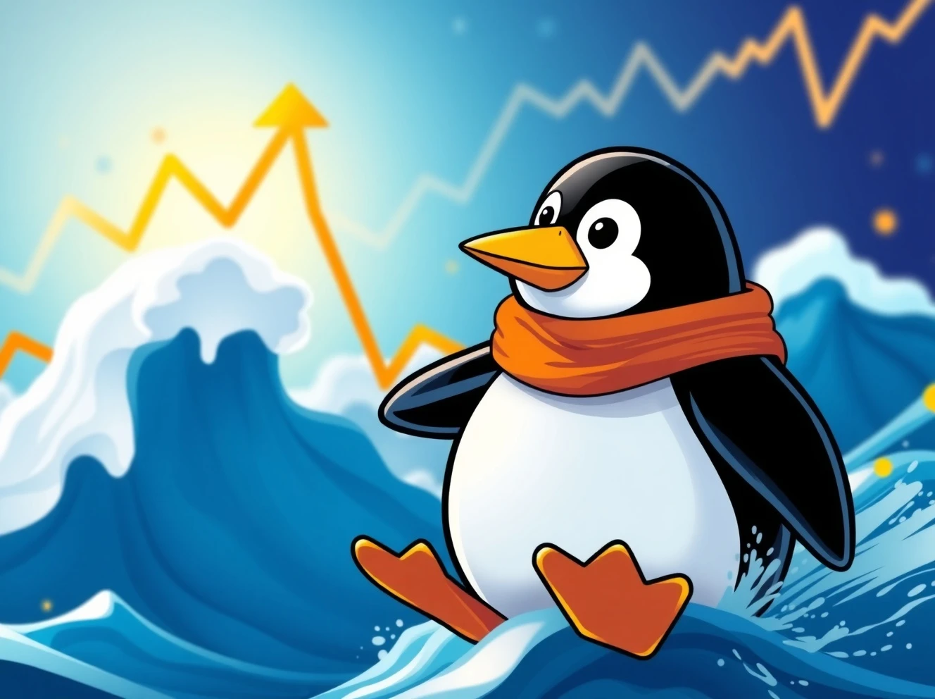 PENGU cryptocurrency dramatic price surge analysis with market volatility charts