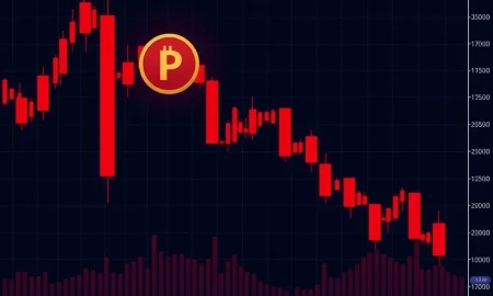PEOPLE token catastrophic market crash showing extreme downward price movement and technical breakdown