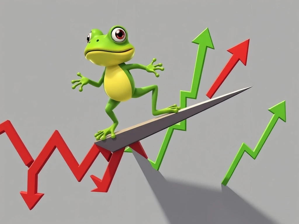 PEPE cryptocurrency price balancing on critical support level with bearish indicators