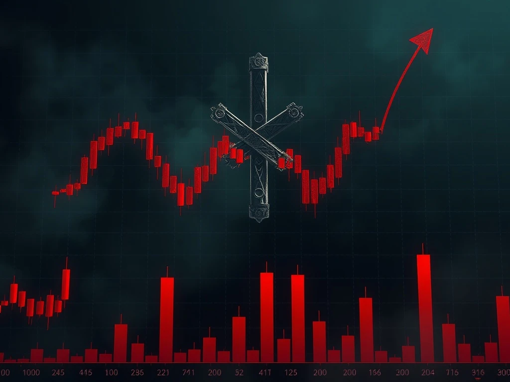 Pepe death cross chart showing critical bearish momentum and price decline analysis