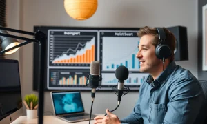 Small business owner using podcasting for client acquisition and business growth