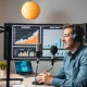 Small business owner using podcasting for client acquisition and business growth