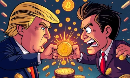Political memecoins battle between Trump and Newsom in cryptocurrency landscape
