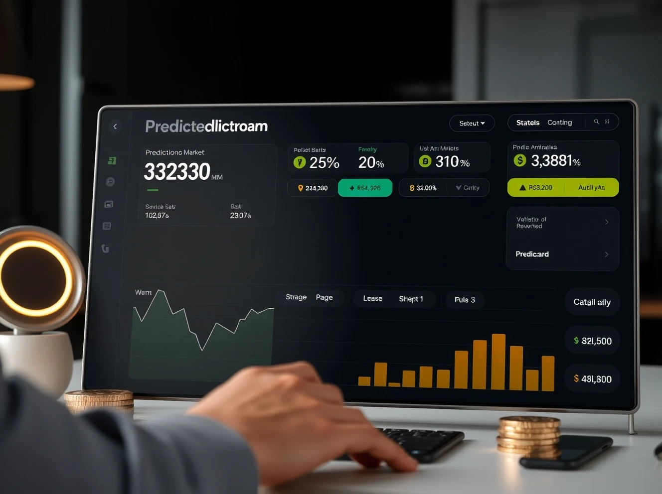 Polymarket rewards dashboard showing 4% annual returns for prediction market positions