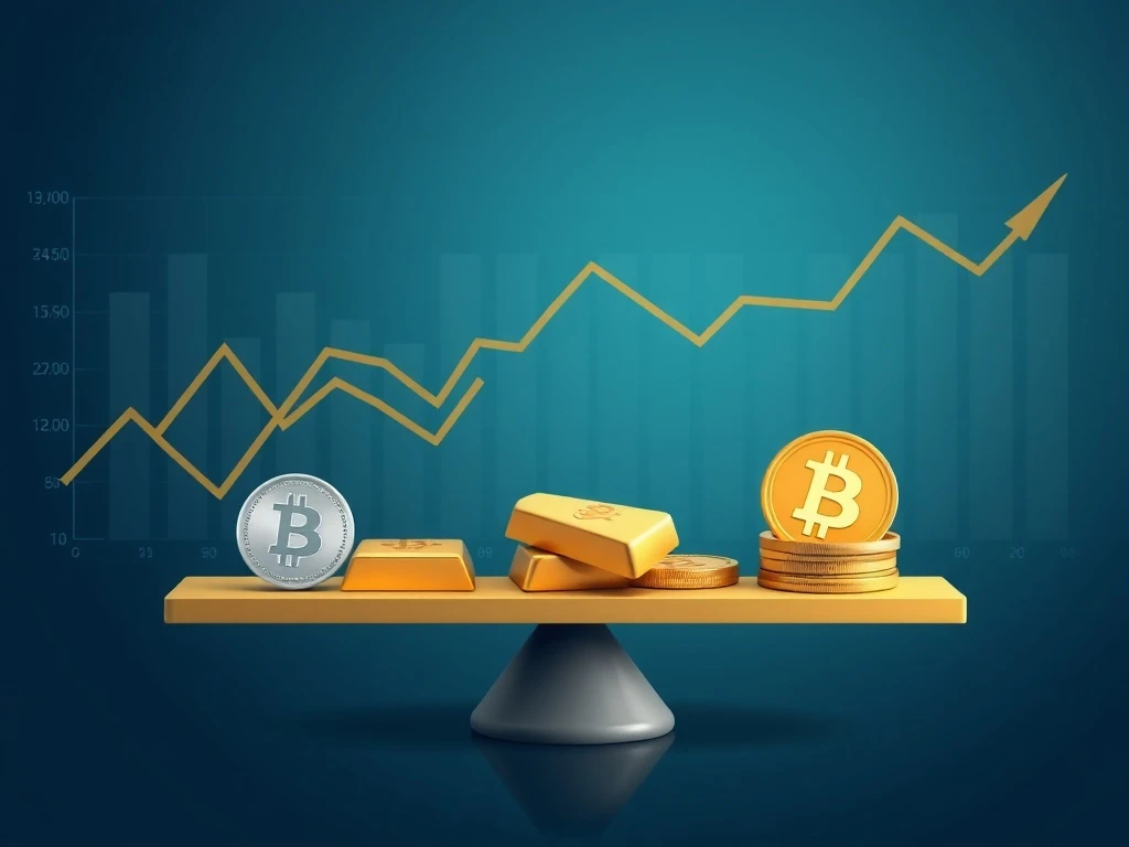Strategic portfolio diversification with gold, silver and Bitcoin assets balancing against bond market decline