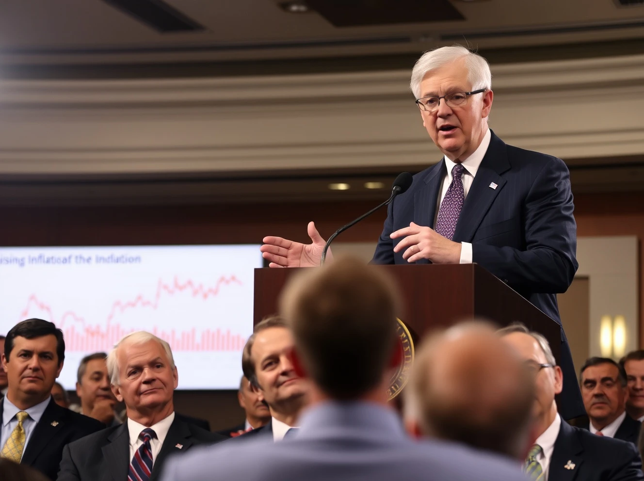 Jerome Powell discussing tariff-driven inflation impact on economy