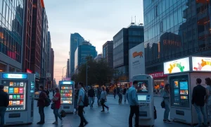 Modern public automation systems enhancing urban life through accessible self-service technology