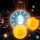 Quantum computing threat to Bitcoin security with protective shield and countdown timer