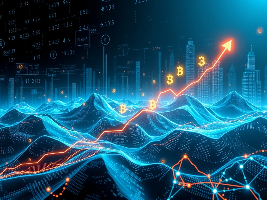Visual representation of Raoul Pal's crypto market prediction showing exponential growth trajectory