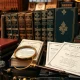 Valuable rare books being appraised at prestigious pawnbroker for investment purposes