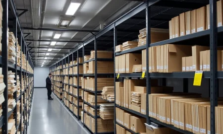 Secure records storage Melbourne facility protecting business documents with climate control and surveillance systems