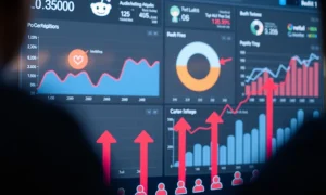 Reddit publisher tools dashboard showing article performance analytics and community distribution metrics