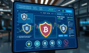 Secure crypto exchange platform dashboard showing real-time trading data and regulatory compliance features