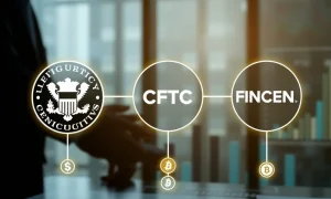 Regulatory convergence framework showing SEC, CFTC, and FinCEN collaboration for crypto market stability