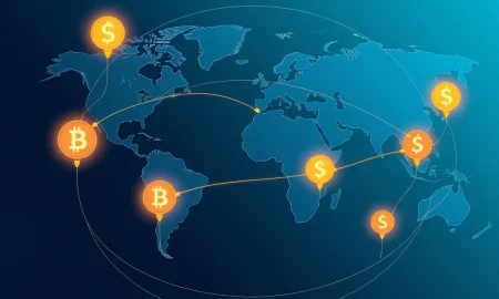 Remittix RTX disrupting cross-border payments with blockchain technology and global money transfer visualization