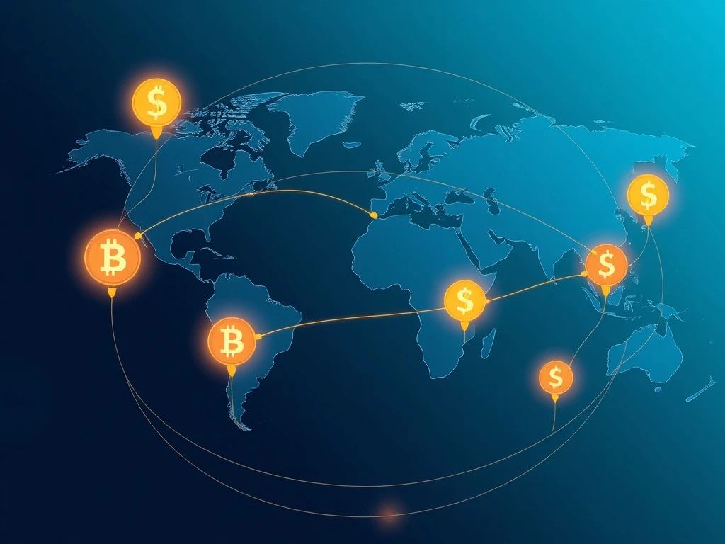 Remittix RTX disrupting cross-border payments with blockchain technology and global money transfer visualization