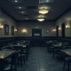 Restaurant chain Chapter 7 bankruptcy closure showing empty dining area and closed sign