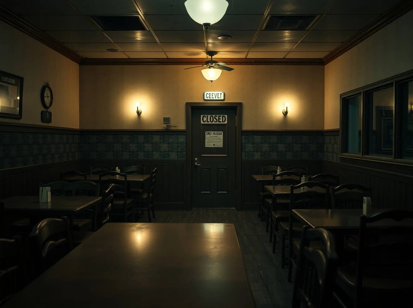Restaurant closures affecting established dining chains with empty dining rooms and financial struggles