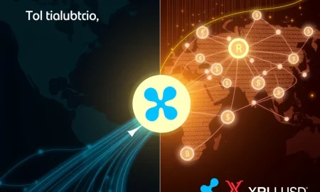 Ripple's cross-border payments network connecting global financial institutions with digital currency flows