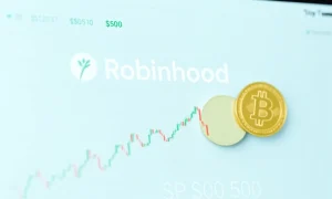 S&P 500 index chart showing Robinhood inclusion while cryptocurrency companies remain excluded from major indices