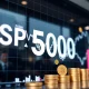S&P 500 index chart with cryptocurrency integration showing market movement and digital asset acceptance