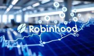 Robinhood Ventures Fund opening startup investments to retail investors with growth chart background