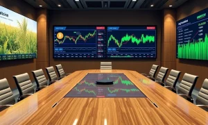 Corporate Bitcoin treasury strategy meeting showing agricultural and cryptocurrency integration