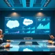 Salesforce AI growth dashboard showing impressive metrics while investors appear disinterested and distracted