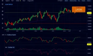 SCRTBTC trading chart showing key resistance levels and technical indicators for cryptocurrency traders