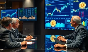 SEC and CFTC officials announcing spot crypto market regulatory clarity with digital charts