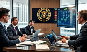 SEC officials discussing crypto regulatory clarity during policy meeting with market charts
