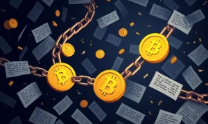 SEC regulatory risk in crypto illustrated through broken chains and scattered messages symbolizing trust erosion