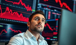 Analyst assessing critical delisting risks for cryptocurrency investors with market data visualization