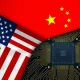 Semiconductor cold war between US and China showing microchip technology competition
