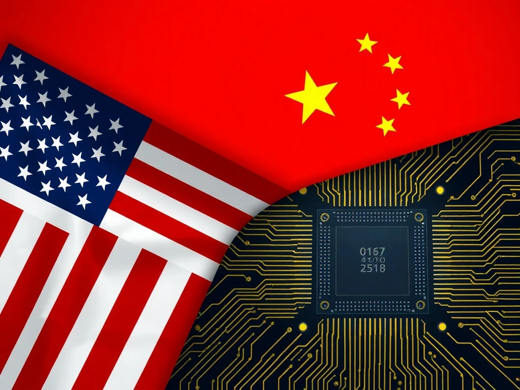 Semiconductor cold war between US and China showing microchip technology competition