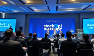 VC experts discussing Series A fundraising strategies at StockPil Disrupt conference