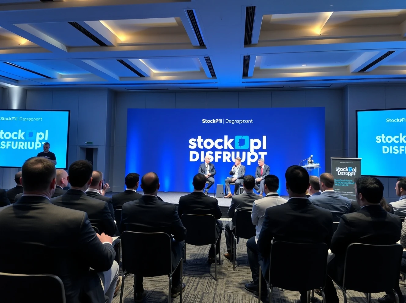 VC experts discussing Series A fundraising strategies at StockPil Disrupt conference