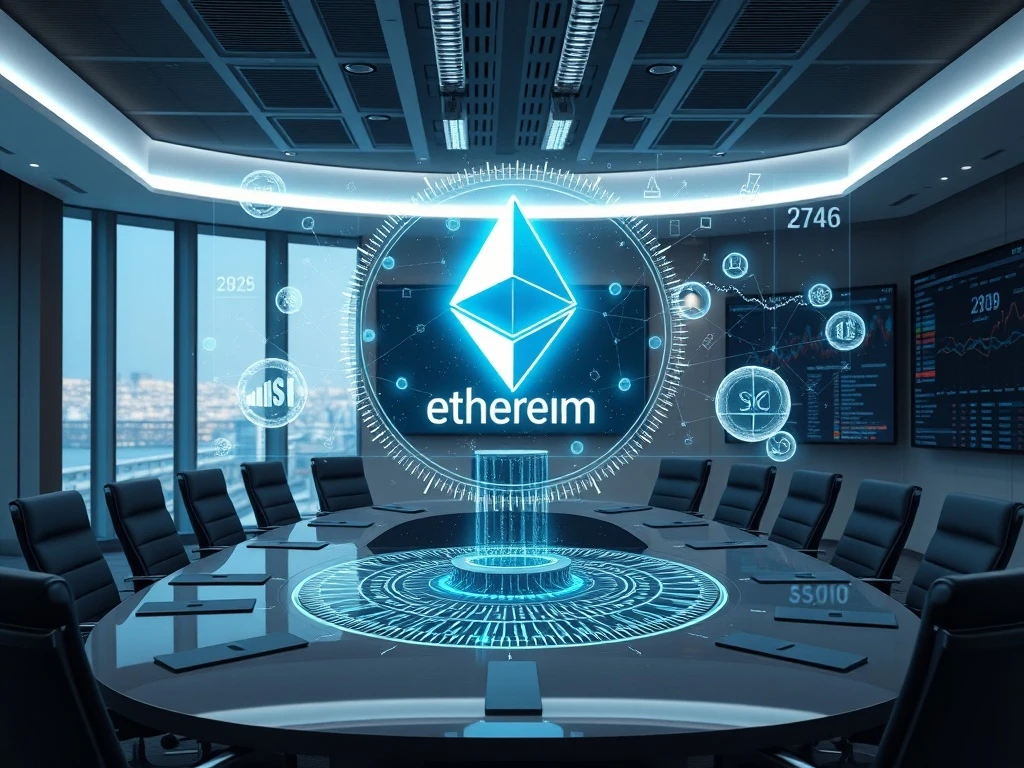 Corporate Ethereum institutional adoption strategy showing financial growth through blockchain integration