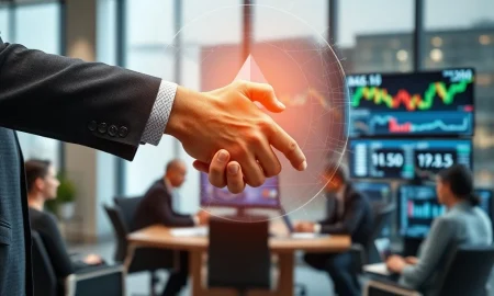 Corporate executive discussing Ethereum-linked RSUs compensation package during business meeting