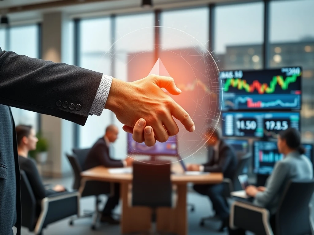Corporate executive discussing Ethereum-linked RSUs compensation package during business meeting