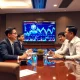 Shinhan Financial executives discussing stablecoin adoption strategy with Tether representatives