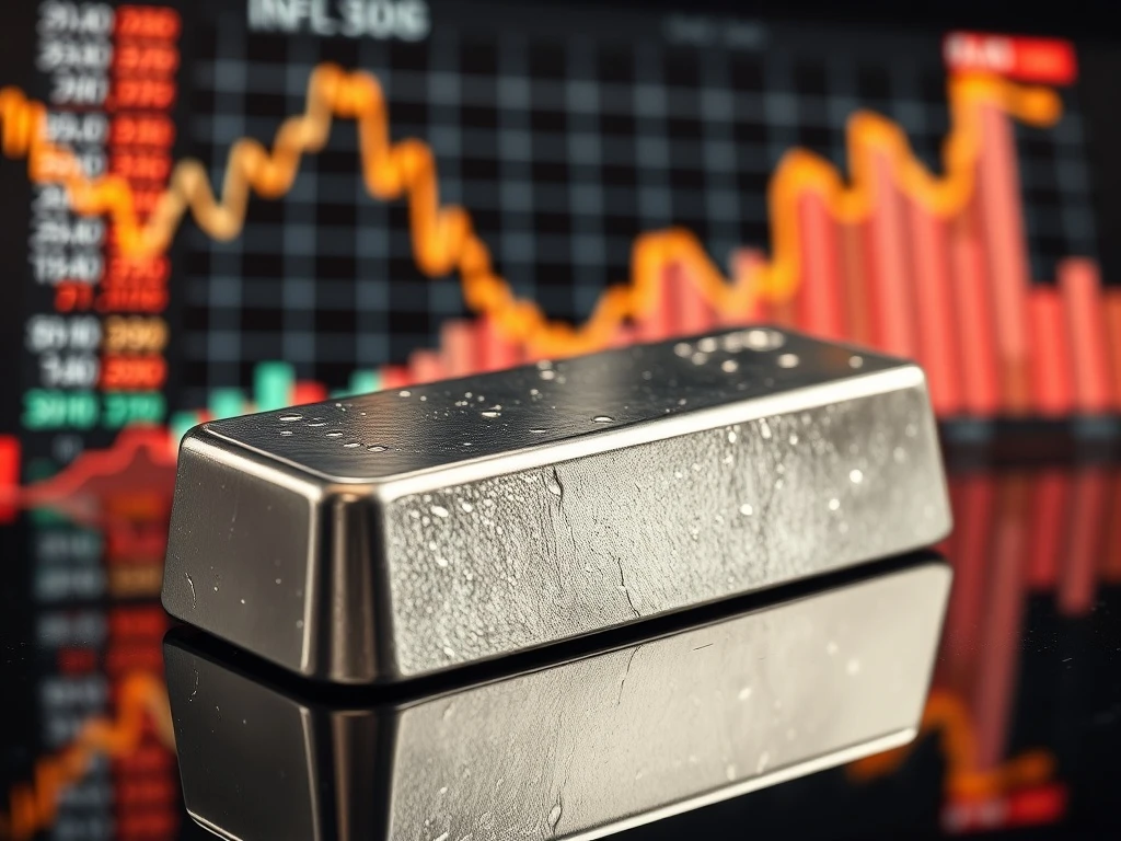 Silver bar as powerful inflation hedge with rising market value charts
