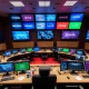 Sky job cuts announcement during streaming industry transformation showing empty broadcast studio