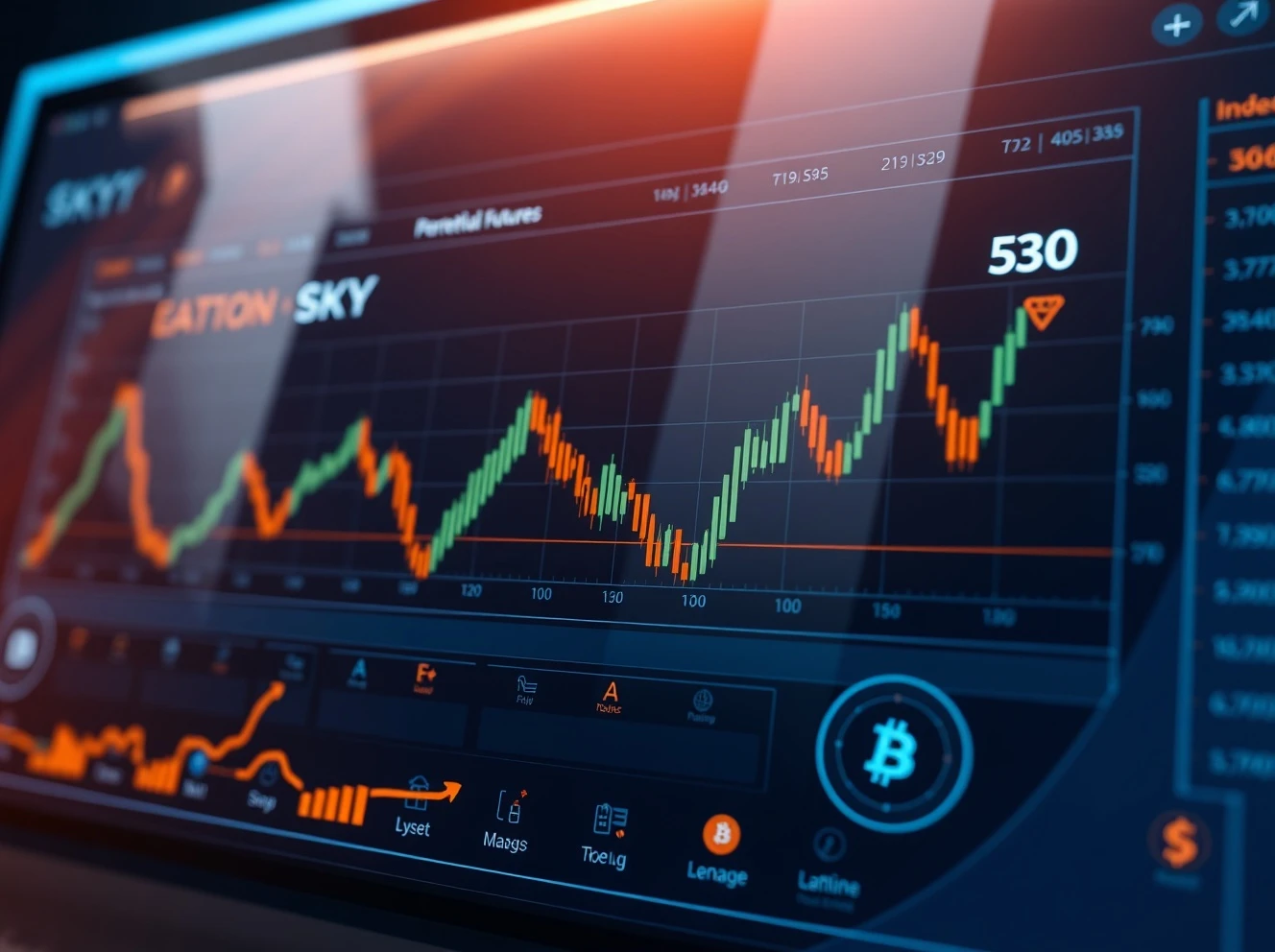 OKX SKY perpetual futures trading dashboard showing 50x leverage opportunities