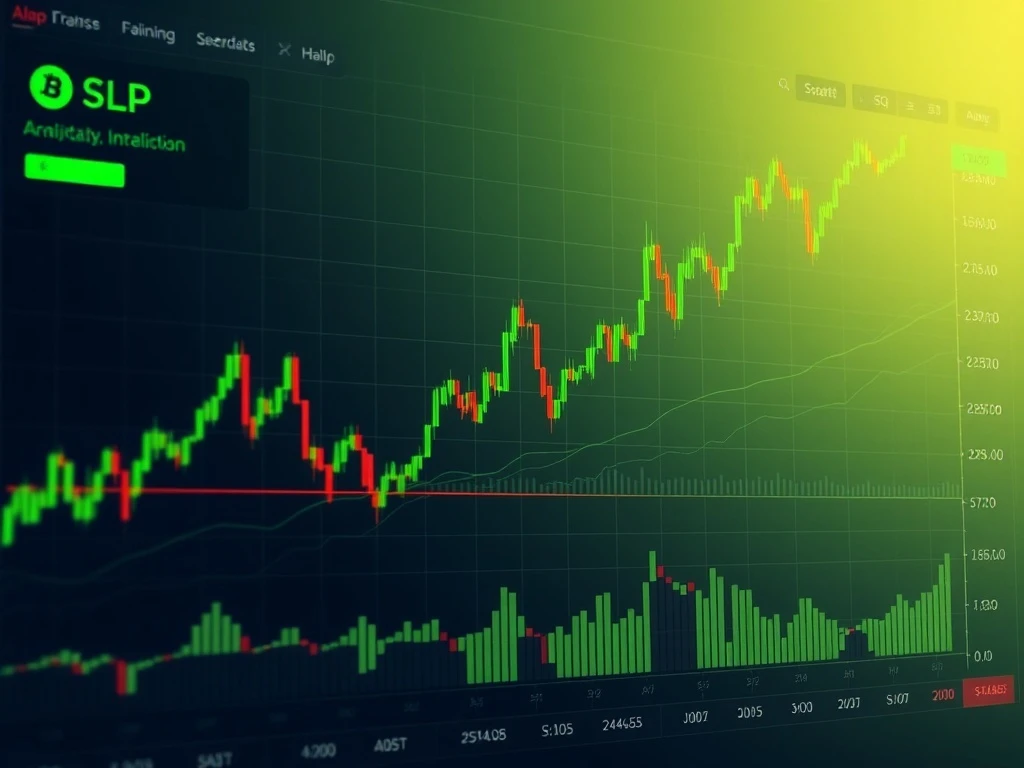 SLP cryptocurrency technical analysis showing dramatic price surge and volatility patterns on trading chart