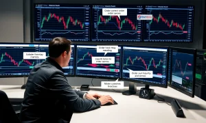 Smart Money Concepts trading strategy analysis showing forex charts with order blocks and liquidity zones