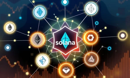 Strategic Solana correlation analysis showing interconnected blockchain networks and portfolio optimization