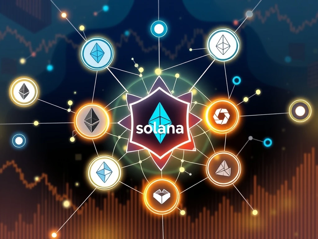 Strategic Solana correlation analysis showing interconnected blockchain networks and portfolio optimization