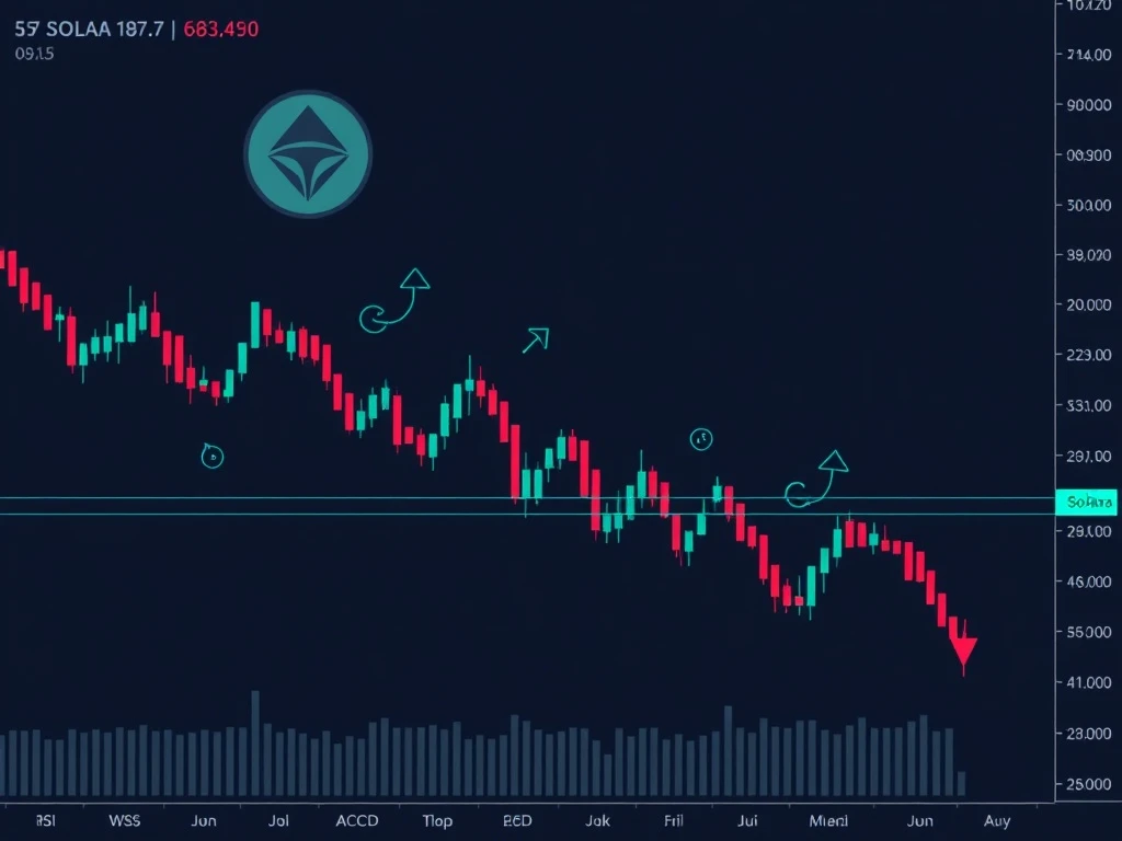 Solana price analysis showing bearish market patterns and technical indicators